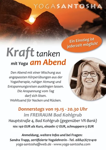 Flyer: Yoga am Abend