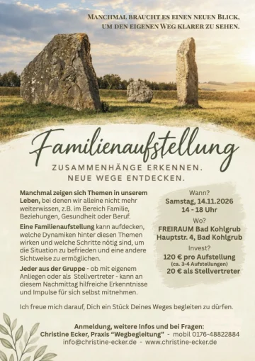 Flyer: Workshop Familienaufstellung